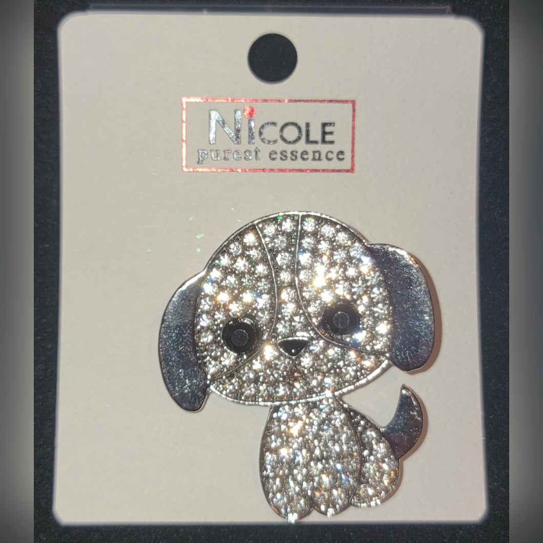 Sparkling Puppy Brooch 5$